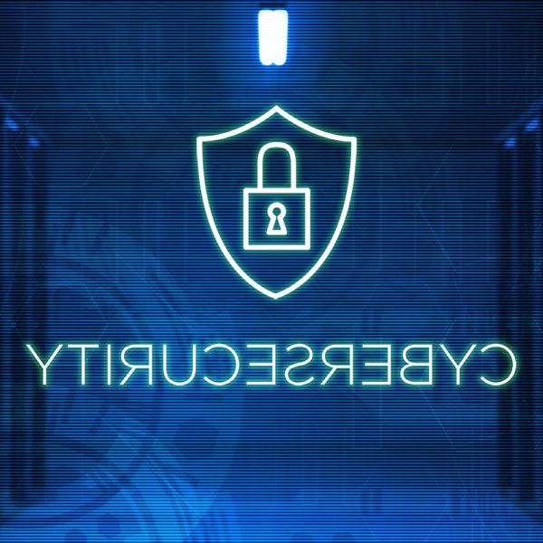 cybersecurity graphic with a lock